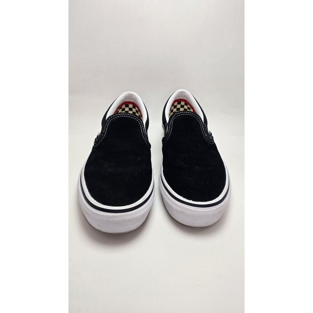 VANS PopCush Skateboarding Men's Slip-On Canvas Shoes Black/White US 8.5